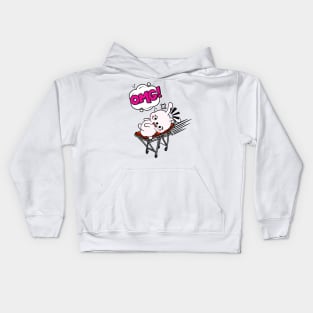 Funny Rabbit is on a runaway stretcher Kids Hoodie